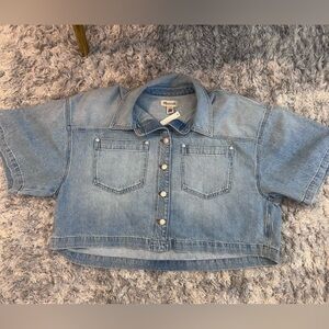 Madewell Denim crop Short-Sleeve Shirt-Jacket